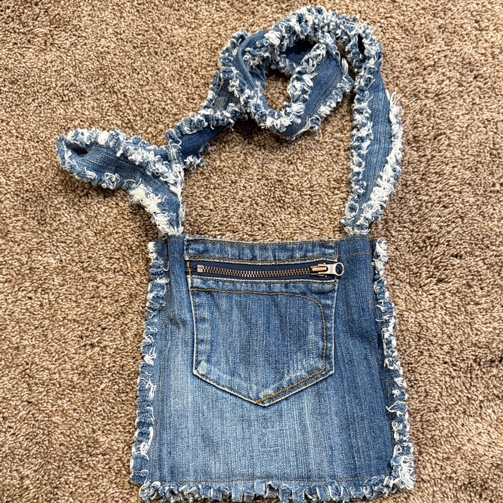 Frayed Denim Crossbody Bag - Picture 3 of 3